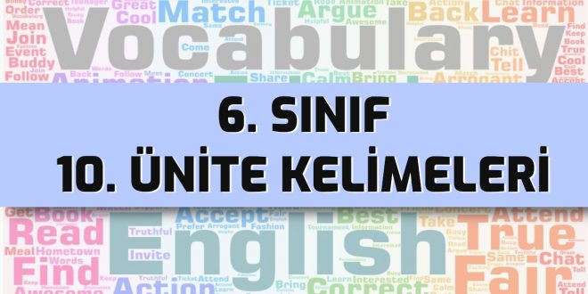 ingilizce 6 sınıf 10. ünite kelimeleri