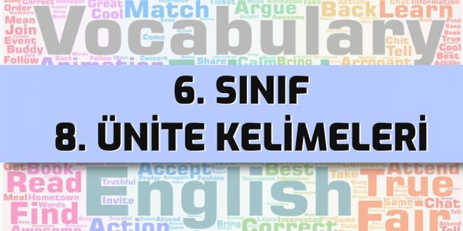 ingilizce 6 sınıf 8. ünite kelimeleri