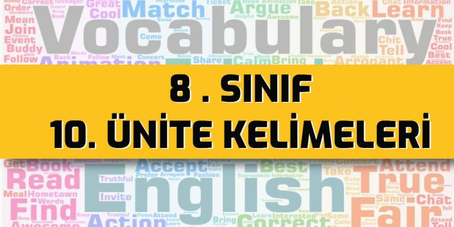 İngilizce 8 sınıf 10. ünite kelimeleri